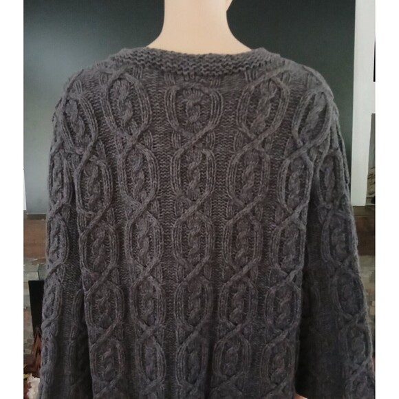 Jillian Nicole Knit Sweater 1X Bulky Casual Cardigan Cable Charcoal Snap Buttons - Picture 6 of 7